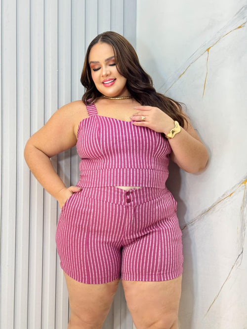 Conjunto Feminino em Tecido Canelado com Elastano – Tamanhos 42 ao 50